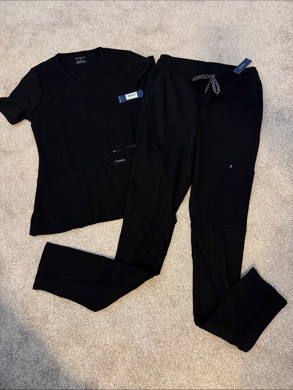 Jaanuu Scrub Set Black size Small Tall Pants NEW